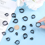 60Pcs 5 Style Silicone Pendant, for Electronic Stylus & Lighter Making, Black, 16~29x12~24.5x6~8mm, Hole: 2~3mm, Inner Diameter: 8~20.5mm, 12pcs/style