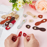 12Pcs 6 Colors PU Imitation Leather Sew on Bag Snap Buckle, Purse Tab Closure, with Iron Snap Button, Mixed Color, 8x2.2x0.7cm, Hole: 1.8mm, 2pcs/color