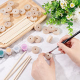 30Pcs Birchwood Wheel, with 15Pcs Birchwood Sticks, DIY Childen Toy Accessories, BurlyWood, Wheel: 28x10mm, Hole: 5mm, Sticks: 150x5mm