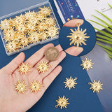 50Pcs Alloy Pendants, Sun, Golden, 28.2x24.8x2.5mm, Hole: 2mm