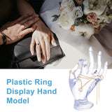 1Pc Plastic Ring Display Hand Model, for OK, Clear, 10.5x6.5x15.5cm