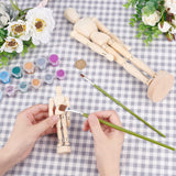 2Pcs 2 Style Unfinished Wooden Pine Movable Joint Family Model, for Artist Mannequin Drawing Supplies, BurlyWood, 1pc/style