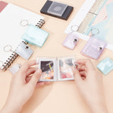 10Pcs 10 Style Mini Small Photo Album Photo Storage Keychain, with Iron Findings, for Picture Valentine Gift Wedding Birthday Anniversary Memory, Mixed Color, 9.9~12.6cm, 1pc/style