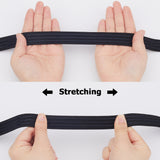 10 Yards Polyester Non-slip Elastic Cord, Flat, Black, 20mm