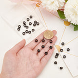 30Pcs Rack Plating 304 Stainless Steel Bead, Round, Electrophoresis Black, 8x5mm, Hole: 5mm