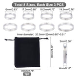 24Pcs 8 Size 201 Stainless Steel Grooved Finger Rings Set for Men Women, Stainless Steel Color, US Size 6 3/4(17.1mm)~US Size 14(23mm), 3pcs/size