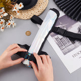 Laser PVC Oxford Cloth Chinese Folding Hand Fan Storage Bags, Dustproof Handheld Fan Cover, Rectangle, Colorful, 33x6x0.85cm