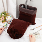 Rectangle Velvet Packing Drawstring Pouches, Jewelry Storage Gift Bags, Coconut Brown, 40x30.5x0.3cm