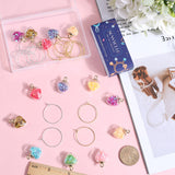 Wine Glass Charm Set, with 18Pcs Heart Glass Pendants, with Sequin Inside and 20Pcs Brass Wine Glass Charm Rings, Mixed Color, 24x18x11mm, Hole: 2mm