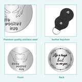 2Pcs 2 Style PU Leather Guitar Clip, with Stainless Steel Ring & Commemorative Coins, for DIY Musical Instrument Accessories, Hand Heart, 1pc/sytle