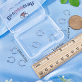 5 Pair 925 Sterling Silver Earring Hooks, Ear Wire, with Horizontal Loops, Platinum, 12.3mm, Hole: 1mm, Pin: 0.8mm