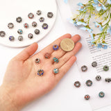 30Pcs 18 Style Alloy Rhinestone European Beads, Large Hole Beads, Rondelle & Flower & Barrel, Mixed Color, 10~12x8~9.5mm, Hole: 5mm