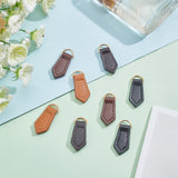 8Pcs 4 Colors Genuine Leather Bag Accessories, with Iron D Ring, Bag Replacement Accessories, Light Gold, Mixed Color, 3.85x1.6x0.6cm, Hole: 4x9mm, 2pcs/color