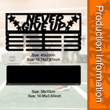 Iron Medal Holder & Tray, Medal Display Hanger Rack, Medal Holder Frame, with Screw, Word, 100x380x10mm & 200x400mm, Hole: 3mm