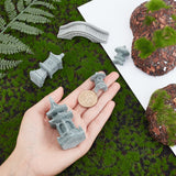 5Pcs 5 Style Chinese Pagoda Statue Stone Miniature Ornament, Decorations for Dollhouse, Home Decoratons, Gainsboro, 22~70x17~35x28.5~73.5mm, 1pc/style