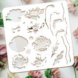 PET Hollow Out Drawing Painting Stencils, for DIY Scrapbook, Photo Album, Flower, 30x30cm