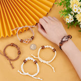 10Pcs 5 Colors Braided Nylon Cord Macrame Pouch Bracelet Making, Adjustable Wood Beads Interchangeable Stone Bracelet, Mixed Color, Inner Diameter: 2-5/8~3-3/8 inch(6.68~8.6cm), 2pcs/color