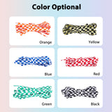 6 Pairs 6 Colors Tartan Pattern Polyester Cord Shoelace, Two Tone, for Shoe Accessories, Flat, Mixed Color, 1800~1830x8x1mm, 1 pair/color