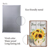 Iron Sign Posters, Vertical, for Home Wall Decoration, Rectangle, Sunflower Pattern, 300x200x0.5mm