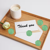 Adhesive Wax Seal Stickers, Envelope Seal Decoration, for Craft Scrapbook DIY Gift, Yellow Green, Mushroom Pattern, 3cm, about 50pcs/box