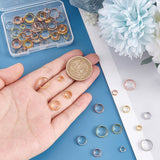 72Pcs 12 Style Brass Bead Frame, Round Ring, Mixed Color, 6~12x2~3mm, Hole: 1~1.2mm, 6pcs/style