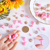 150Pcs 5 Style Craft Plastic Doll Noses, Safety Noses, Pearl Pink, 6~14x8~16mm, Pin: 3~6mm, 30pcs/style