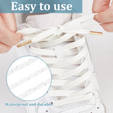 Imitation Leather Shoe Laces, Flat Shoelace, White, 1408x7x1mm