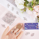 40Pcs 4 Styles Heart Theme Alloy Rhinestone & Cubic Zirconia Connector Charms, Mixed Shapes, Antique Silver & Platinum, 12.5~29.5x15.5~28x1.5~2.5mm, Hole: 1.4~1.6mm, 10pcs/style