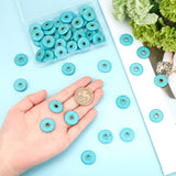 50Pcs Synthetic Turquoise Pendants, Donut/Pi Disc, Dyed, Turquoise, Donut Width: 7.5mm, 20x4~4.5mm, Hole: 5mm