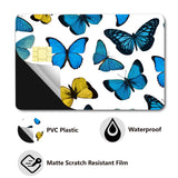 PVC Plastic Waterproof Card Stickers, Self-adhesion Card Skin for Bank Card Decor, Rectangle, Butterfly, 186.3x137.3mm