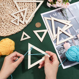 2 Sets Triangle Wood Hoop Rings Macrame for DIY Craft Making, Home Wall Hanging Wreath Decoration, Antique White, 43~130x50~150x2.2mm, inner diameter: 18~100x19.5~115mm, 6pcs/set