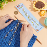 Acrylic & Glass Beaded Link Knitting Row Counter Chains, Brass Hexagon/Round Linking Ring Locking Stitch Marker, with Brass & Alloy Enamel Bee Pendant, Mixed Color, 30.6~30.9cm, 2 colors, 1pc/color, 2pcs/set