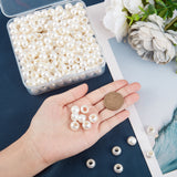 ABS Plastic Imitation Pearl Beads, Round, Creamy White, 11.8x9.5mm, Hole: 5.8mm, 300pcs/box