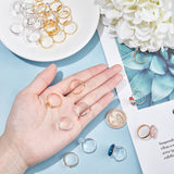 Adjustable Brass Ring Components, Pad Ring Findings, For Jewelry Making, Adjustable, Lead Free and Cadmium Free, Golden & Silver,  nner Diameter: 17mm, Tray: 8mm, 2 colors, 20pcs/color, 40pcs/box