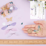 DIY Butterfly Climber Wrap Around Cuff Earring Making Kit, Including Polyester Wing Decoration, Iron Pendants, Plastic Paillette & Glass Beads, 316 Stainless Steel Ear Cuff Findings, Mixed Color