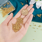 600Pcs Rack Plating Brass Round Spacer Beads, Solid Round Bead for Jewelry Making Supplies, Real 18K Gold Plated, 3mm, Hole: 1mm