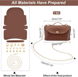 DIY Imitation Leather Sew on Women's Crossbody Handbag Making Kits, including Fabric, Curb Chain Strap, Clasp, Screw, Turn Lock, Screwdriver, Coconut Brown, Finished Product: 12x2x4cm