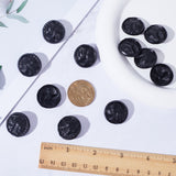 12Pcs 1-Hole Alloy Shank Buttons, Garment Decoration, Electrophoresis Black, 18x9mm, Hole: 2mm