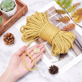 3-Ply Polyester Cords, Twisted Rope, for DIY Gift Bagd Rope Handle Making, Gold, 6mm, about 27.34 yards(25m)/bundle