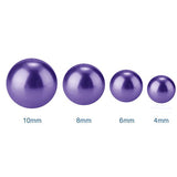 Eco-Friendly Dyed Glass Pearl Round Pearlized Bead, Indigo, 4~10mm, Hole: 0.7~1.5mm, 430pcs/box