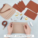 DIY PU Imitation Leather Crossbody Bag Making Kits, including PU Leather Fabrics, Zinc Alloy Clasp, Bag Handle, Cord, Needle, Screwdriver, Navajo White, Finished Product: 7x19x15cm