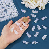 60Pcs Transparent Acrylic Beads, with Glitter Powder, Rabbit, Clear, 24.5x14.5x11mm, Hole: 2.5mm, about 300pcs/500g