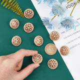 12Pcs Hollow Alloy 1-Hole Buttons, for Sewing Crafting, Half Round, Matte Gold Color, 22x12mm, Hole: 2mm