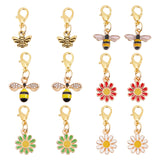 Enamel Charms Kit for DIY Jewelry Making Finding Kit, Including Bees & Daisy Alloy Enamel Charms, Alloy Charms, Zinc Alloy Clasps, Brass Jump Rings, Mixed Color, Charms: 12pcs/set