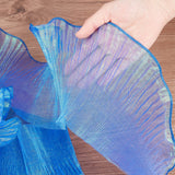 Polyester Organza Ruffled Pleated Lace Fabric Trim, Cornflower Blue, 5-3/4 inch(145mm)