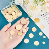 100Pcs 5 Style Brass Sheet, for Brooch Base Setting Making, Flat Round, Golden, 10~20x0.5~1mm, 20pcs/style