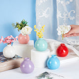 6Pcs 6 Colors Mini Ceramic Floral Vases for Home Decor, Small Flower Bud Vases for Centerpiece, Round Vase, Mixed Color, 65x70mm, Hole: 20mm, 1pc/color