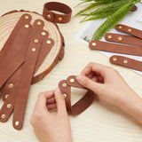Leather Bag Snap Botton Straps, with Golden Plated Iron Snap Button, Peru, 22.1x2.5x0.2~0.5cm