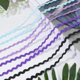 4 Strands 4 Colors Polyester Wave Bending Fringe Trim, Sewing Ribbon, for Cloth Dress DIY Making Decorate, Mixed Color,  3/16 inch~3/8 inch(5~8.5mm), about 11~12.5m/strand, 1 Stand/color