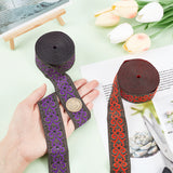 2Pcs 2 Colors Ethnic Style Embroidery Polyester Ribbons, Jacquard Ribbon, Tyrolean Ribbon, Garment Accessories, Flower Pattern, Mixed Color, 1-1/4 inch(33mm), about 7.66 Yards(7m)/pc, 1pc/color